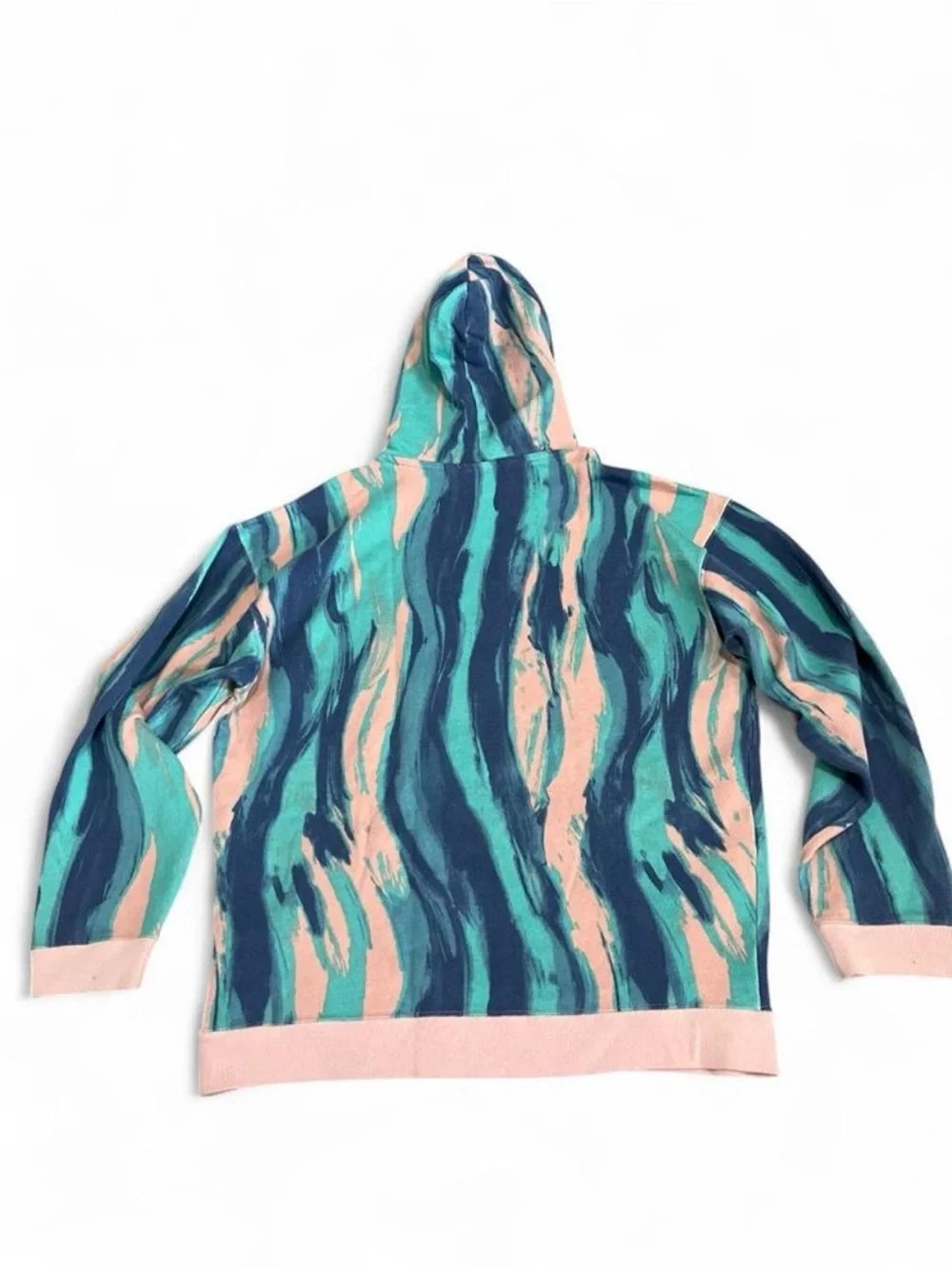 adidas Originals R.Y.V. AOP Hoodie Small Blue Multicolor Graphic Pullover